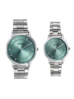 Sonata - Soulmates III Pair With Quartz Green Dial Watch (7718487092SM01) (M)