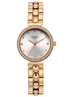 Titan - Raga Showstopper 5.0 Quartz Round white Dial Watch (95459WM01) (M)