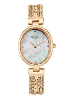 Titan - Raga Showstopper 5.0 Quartz White MOP Dial Watch (95462WM01) (M)