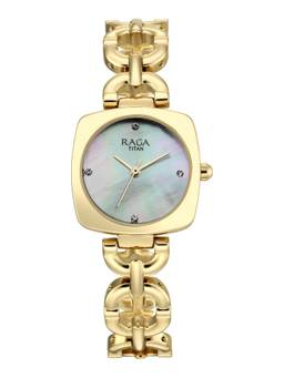 Titan - Raga Showstopper 5.0 Quartz White MOP Dial Watch (95481YM01) (M)