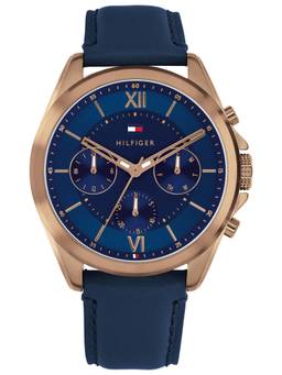 Tommy Hilfiger - Josh Qtz Multifunction Round Blue Dial Watch (TH1710846W) (M)