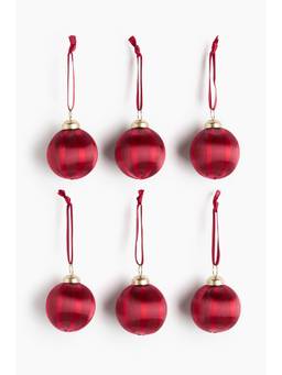 H&M - Red 6-Pack Small Christmas Baubles