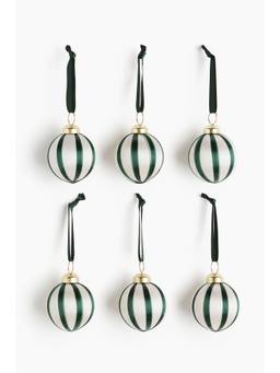 H&M - Green 6-Pack Small Christmas Baubles