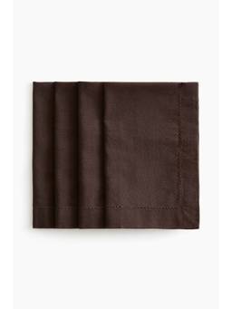 H&M - Brown 4-Pack Cotton Napkins