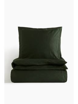 H&M - Green Cotton Sateen Single Duvet Cover Set