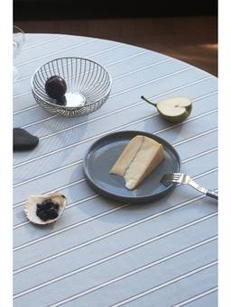H&M - Blue Striped Cotton Sateen Tablecloth