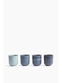 H&M - Blue 4-Pack Stoneware Espresso Cups
