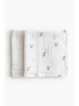 H&M - White 2-Pack Muslin Cloths