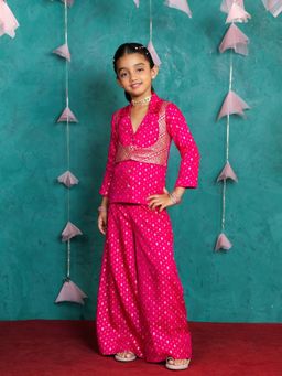 JILMIL - Girls Pink Blazer With Palazzo