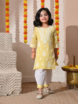 Blabber - Yellow Ethnic Wear Kurta With Salwar