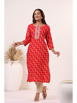 Autumnlane - Red Varisha Ruby Printed Work Kurta