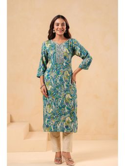 Autumnlane - Blue Varisha Printed Work Kurta