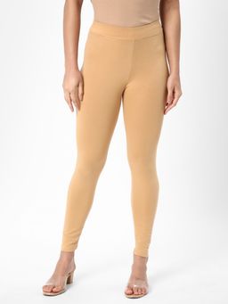 R&B - Solid Beige Skinny Women Leggings