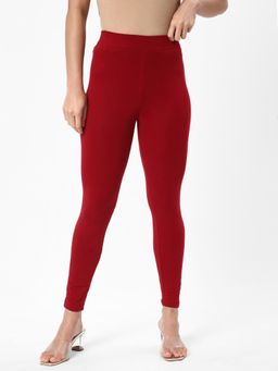 R&B - Solid Maroon Skinny Women Leggings