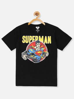 Kidsville - Superman Featured T-Shirt for Kids Boys-Black
