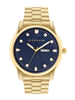 Giordano - Men Two-Tone Strap & Textured Blue Dial Day-Date Display Analog Watch - GZ-50112 (M)