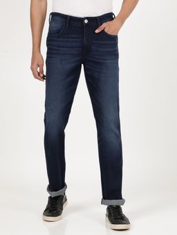 Wrangler - Men Solid Navy Blue Jeans
