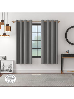 HomeTown - Nora Shades Solid Dim Out Window Curtain in Grey Color