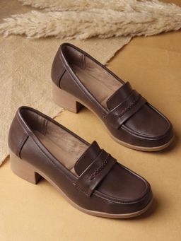 Aroom - Brown Women's Comfortable and Soft Insole Formal Loafers