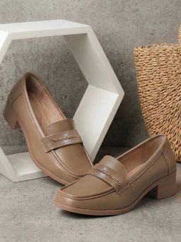 Aroom - Beige Women's Comfortable and Soft Insole Formal Loafers