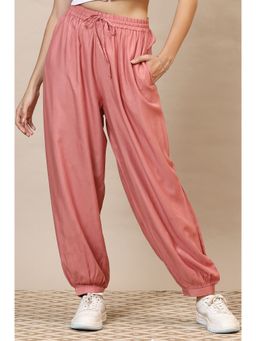 Elleven - Women's Pink Solid Rayon Salwar
