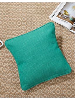 Fabindia - Teal Cotton Woven Rang Cushion Cover (16x16 inches)