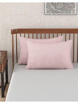 Fabindia - Pink Cotton Nile Stripe Pillow Cover Set Of 2