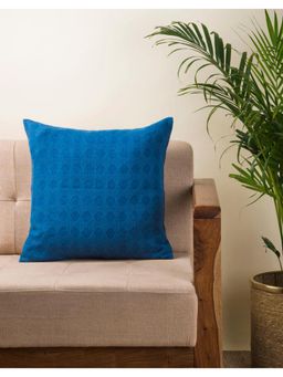 Fabindia - Blue Cotton Woven Cushion Cover (16x16 inches)
