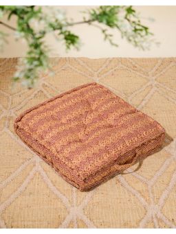 Fabindia - Orange Cotton Thar Floor Cushion Filled