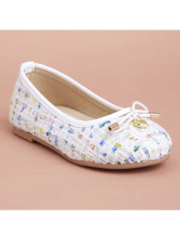 Hopscotch - White Sequinned Ballerinas