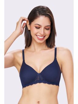 bodyline - Bambi Royal Navy Seamless U-Back Wire Free Solid and Lace Padded T-Shirt Bra