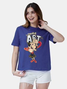 The Souled Store - Popeye Work Of Art Printed Cotton Women Relaxed Fit T-Shirt