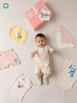 Greendigo - Organic Cotton Multicolour Printed Baby Gift Set