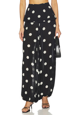 ADRIANA DEGREAS - Polka Dot Peplum Pants