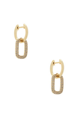 By Adina Eden - Double Cz Row Link Drop Earring