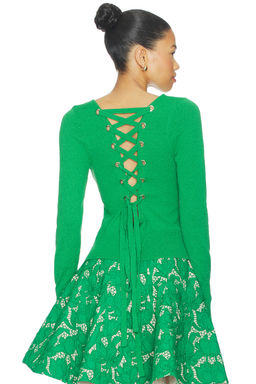 AKNVAS - Lily Lace Up Knit Top