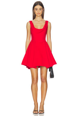 Alice + Olivia - Estrella Draped Flare Mini Dress