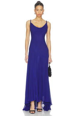 Alice + Olivia - Sarika Twist Strap Hi Low Seamed Slip Dress