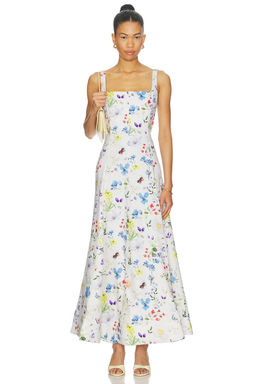 Alice + Olivia - Polly Seamed Drop Waist Flared Ankle Length Dress