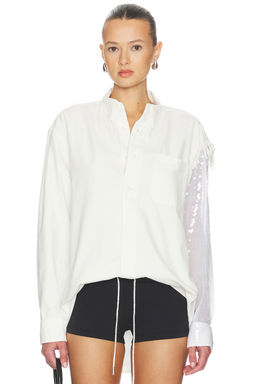 AREA - Deconstructed Sequin Oxford Shirt