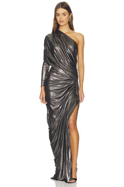 Atlein - One Sleeve Draped Gown