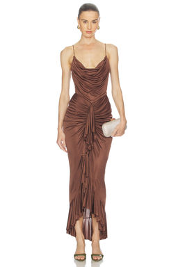 Atlein - Ruffle Strappy Long Dress