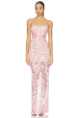 Bronx and Banco - Capri Sequin Dahlia Strapless Maxi Dress