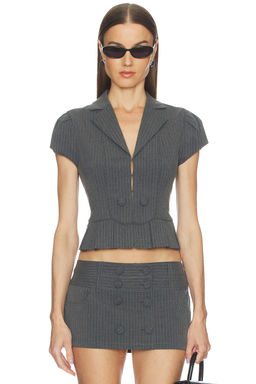 GUIZIO - Mollie Cap Sleeve Blazer Top