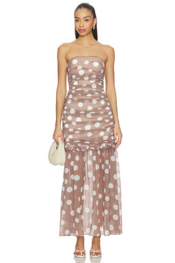 ELLIATT - Sola Polkadot Strapless Gown