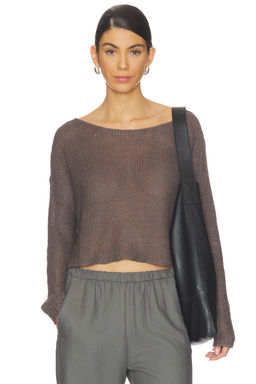 Enza Costa - Linen Open Knit Bateau Sweater