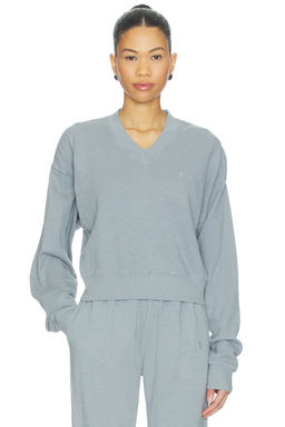 Eterne - Lightweight French Terry Cropped V-neck Sweatshirt