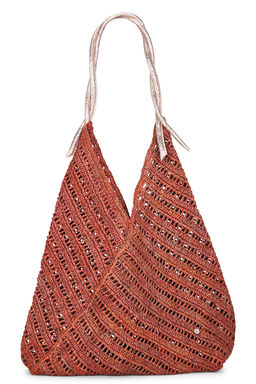 florabella - Panama Crochet Raffia And Leather Tote Bag