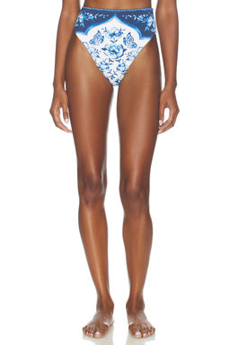 FARM Rio - Porcelain Garden High Waist Bikini Bottom