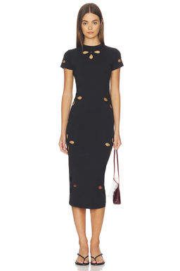 Good American - Super Stretch Eyelet Midi Dress